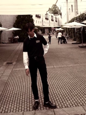 「GU（ジーユー）の（GU）スキニーフィットジーンズ（MEN ⁄ ジーンズ）」を使った、けんたさん（メンズ・177cm）の春コーディネート