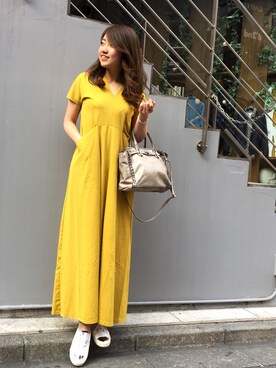 「M/M ATTACHMENT（エムエムアタッチメント）のアイテム（ワンピース/ドレス）」を使った、Ito Tomomiさん（レディース・159cm）の春コーディネート