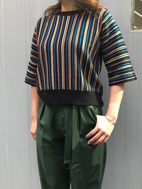 「Yasutoshi Ezumi（ヤストシエズミ）のアイテム（パンツ）」を使った、Ito Tomomiさん（レディース・160cm）の春コーディネート