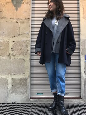 「Yasutoshi Ezumi（ヤストシエズミ）のアイテム（その他アウター）」を使った、Ito Tomomiさん（レディース・160cm）の秋コーディネート
