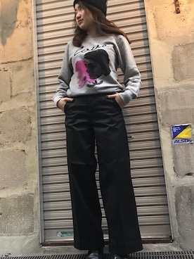 「B2nd」｜「アイテム（スウェット）」を使った、Ito Tomomiさん（レディース・160cm）の冬コーディネート