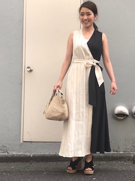 「B2nd」｜「アイテム（ワンピース/ドレス）」を使った、Ito Tomomiさん（レディース・160cm）の春コーディネート