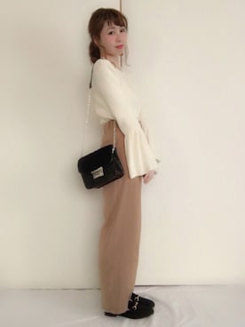 「ビットローファー」｜「アイテム（サンダル）」を使った、Alice*さん（レディース・156cm）の冬コーディネート