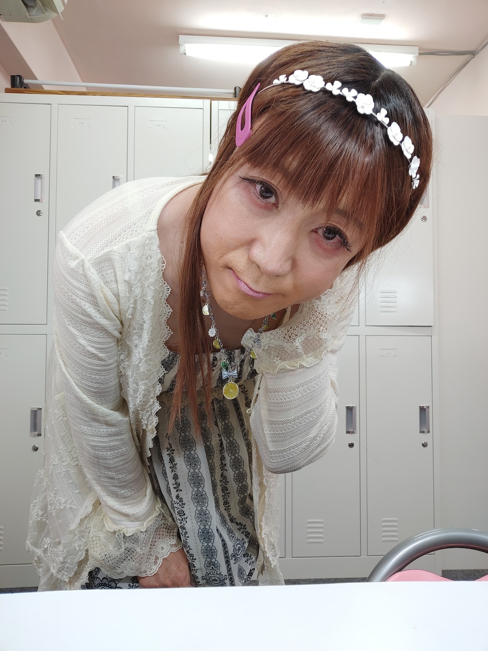 「ガーリー、夏コーデ、女装、大人可愛い、axes femme、axes、キャミワンピ、ガーリーコーデ、キャミワンピース、大人かわいい」｜「axes femmeのエッフェル塔パネル柄チュニ（チュニック、ベージュ系）」を使った、あーみん💕さん（レディース・165cm）の夏コーディネートの1枚目の写真