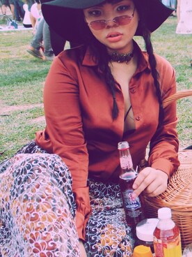 「NOのアイテム（帽子）」を使った、Yen Tzuさん（レディース・153cm）の春コーディネート