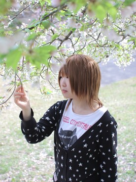 「アイテム（ウィッグ）」を使った、苺なゆち+α猫さん（レディース・148cm・20代）の春コーディネート