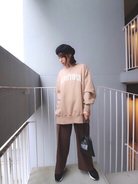 「やっぱりストリートが好き」｜「アイテム（ハンチング/ベレー帽）」を使った、meeaさん（レディース・161cm）の秋コーディネート