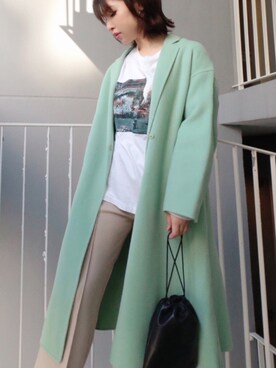 「ミニショルダー」｜「アイテム（その他アウター）」を使った、meeaさん（レディース・161cm）の秋コーディネート
