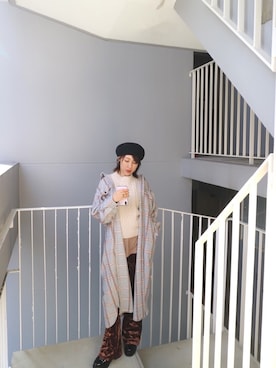 「シャツジャケット」｜「アイテム（シャツワンピース）」を使った、meeaさん（レディース・161cm）の秋コーディネート
