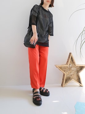 「MIXTO（ミスト）のアイテム」を使った、meeaさん（レディース・161cm）の夏コーディネート