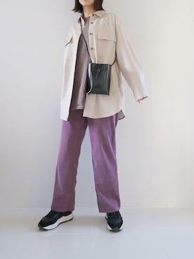 「ミニショルダー」｜「アイテム（その他アウター）」を使った、meeaさん（レディース・161cm）の秋コーディネート