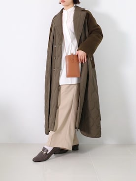 「ETRE TOKYO（エトレトウキョウ）のアイテム（その他アウター）」を使った、meeaさん（レディース・161cm）の冬コーディネート
