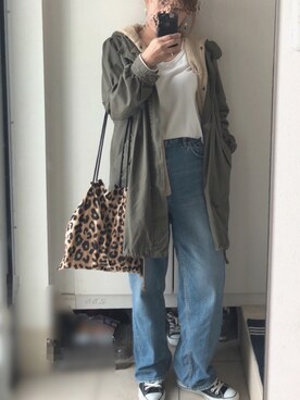 「Right-on（ライトオン）のアイテム（モッズコート）」を使った、tantanさん（レディース・157cm）の秋コーディネート