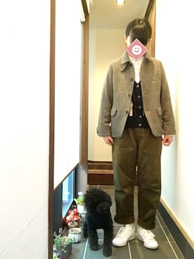 「RINEN（リネン）のアイテム（ジャケット/アウター）」を使った、yum!сӧќє❦﻿さん（レディース・160cm）の冬コーディネート