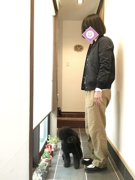 「A.P.C.（アーペーセー）のアイテム（ブルゾン）」を使った、yum!сӧќє❦﻿さん（レディース・160cm）の春コーディネート