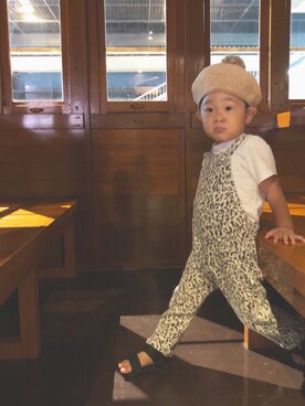 「ZARA KIDS」｜「アイテム（ハンチング/ベレー帽）」を使った、いったさん（キッズ・100cm）の秋コーディネート