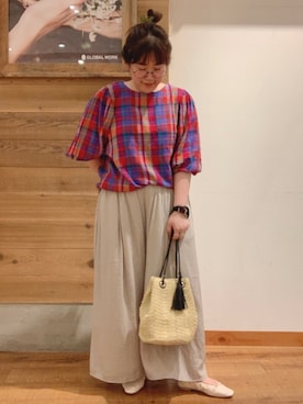 「ぽっちゃり、夏」｜「アイテム（その他）」を使った、たけちゃんさん（レディース・160cm）の夏コーディネート