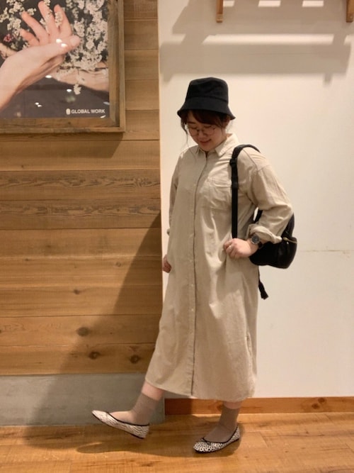 Global Work ユニモちはら台たけちゃんさんのシャツワンピースを使ったコーディネート Zozotown