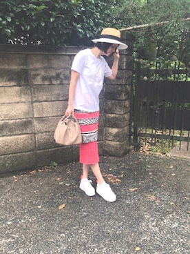 「DHOLIC（ディーホリック）のアイテム（スニーカー）」を使った、mgmymdさん（レディース・163cm）の夏コーディネート