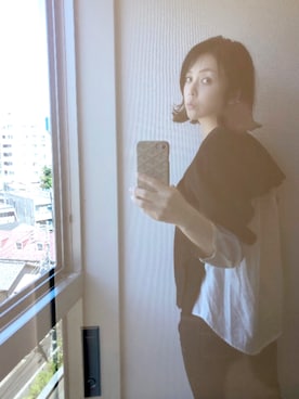「Ungrid（アングリッド）のハイウエストテーパードデニム（デニムパンツ）」を使った、mgmymdさん（レディース・163cm）の春コーディネート