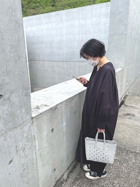 「niko and...（ニコアンド）の2WAYタックワンピース【インスタグラマーコラボ】（ワンピース）」を使った、mさん（レディース・164cm）の夏コーディネート
