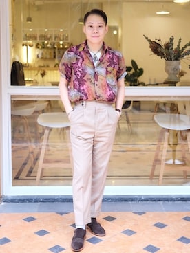 「CANALI（カナーリ）のアイテム（パンツ）」を使った、AeSenseさん（メンズ・175cm）の春コーディネート