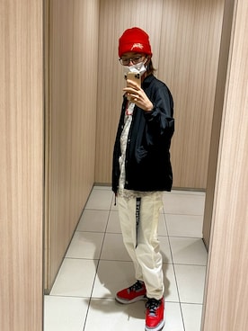 「STUSSY（ステューシー）のアイテム（ブルゾン）」を使った、tsukabe1008さん（メンズ・174cm）の秋コーディネート