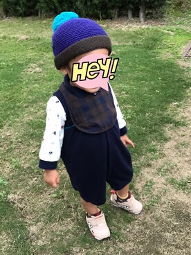 「CELEC（セレク）のアイテム」を使った、くんｸﾝさん（キッズ・70cm）の秋コーディネート