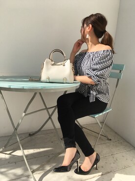 「Edit Sheen（エディットシーン）のアイテム（ハンドバッグ）」を使った、Edit Sheen_staff_yayoiさん（レディース・156cm）の春コーディネート