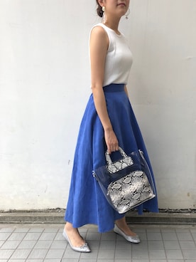 「Edit Sheen（エディットシーン）のアイテム（ハンドバッグ）」を使った、Edit Sheen_staff_yayoiさん（レディース・155cm）の夏コーディネート