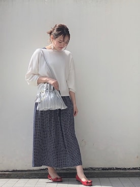 「プリーツ」｜Edit Sheen_staff_yayoiさん（レディース・156cm）の春コーディネート