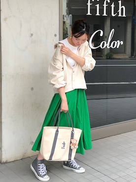「ミッキーマウス」｜「アイテム（ジャケット/アウター）」を使った、Edit Sheen_staff_yayoiさん（レディース・156cm）の春コーディネート