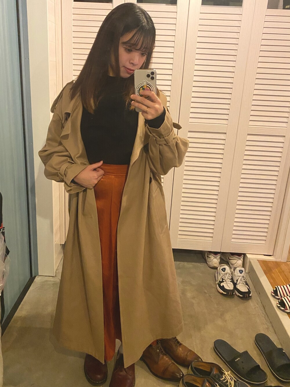 「秋のコーデ、コロナに負けない」｜「MOUSSYのアイテム（トレンチコート、ベージュ系）」を使った、arielan0091さん（レディース・162cm）の秋コーディネートの1枚目の写真