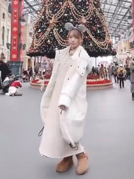 「ミッキーコーデ」｜「アイテム（ジャケット/アウター）」を使った、tamaさん（レディース・161cm）の冬コーディネート