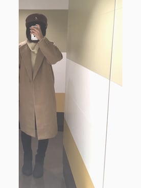 「w closet」｜「アイテム（ハンチング/ベレー帽）」を使った、か し わ ぎさん（レディース・158cm）の冬コーディネート