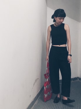 「PULL&BEAR（プルアンドベア）のアイテム（アクセサリー）」を使った、Yee Sing Fungさん（レディース・156cm）の春コーディネート