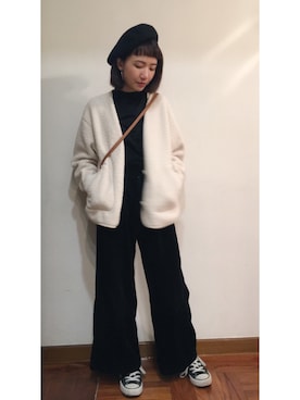 「PULL&BEAR（プルアンドベア）のアイテム（バッグ）」を使った、Yee Sing Fungさん（レディース・156cm）の冬コーディネート