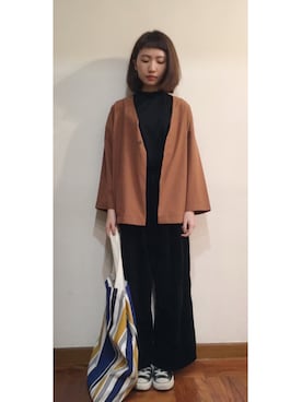 「PULL&BEAR（プルアンドベア）のアイテム（アクセサリー）」を使った、Yee Sing Fungさん（レディース・156cm）の冬コーディネート