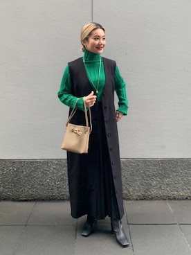 「RECOMMEND  ITEM STYLING」｜「アイテム（ワンピース/ドレス）」を使った、ayumiさん（レディース・153cm）の冬コーディネート