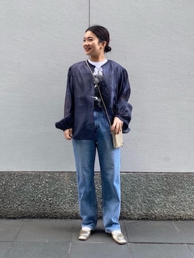 「Tシャツ/カットソー」｜「アイテム（財布/小物）」を使った、ayumiさん（レディース・153cm）の冬コーディネート