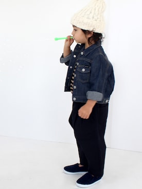 「quoti use fith（クゥオティ　ユース　フィス）のアイテム（ジャケット/アウター）」を使った、COMECHATTO&CLOSETさん（キッズ・80cm）の冬コーディネート