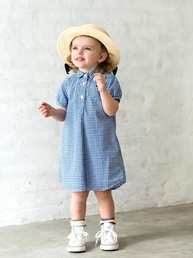 「quoti use fith（クゥオティ　ユース　フィス）のアイテム（帽子）」を使った、COMECHATTO&CLOSETさん（キッズ・90cm）の春コーディネート