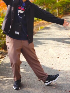 「FILA（フィラ）のアイテム（パーカー）」を使った、んさん（メンズ・176cm）の秋コーディネート