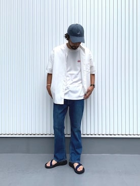 「TIMEX（タイメックス）のアイテム（腕時計）」を使った、NAKAJI_BFさん（メンズ・174cm）の夏コーディネート