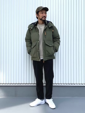「BAYFLOW(BAYFLOW)」｜「アイテム（ダウンジャケット/コート）」を使った、NAKAJI_BFさん（メンズ・174cm）の冬コーディネート