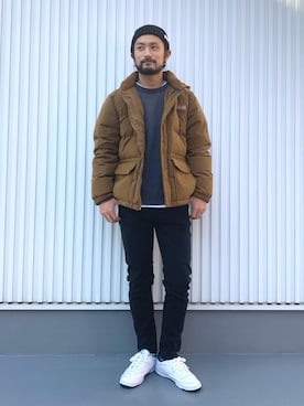 「BAYFLOW(BAYFLOW)」｜「アイテム（ダウンジャケット/コート）」を使った、NAKAJI_BFさん（メンズ・174cm）の冬コーディネート