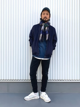 「BAYFLOW(BAYFLOW)」｜「アイテム（MA-1）」を使った、NAKAJI_BFさん（メンズ・174cm）の冬コーディネート