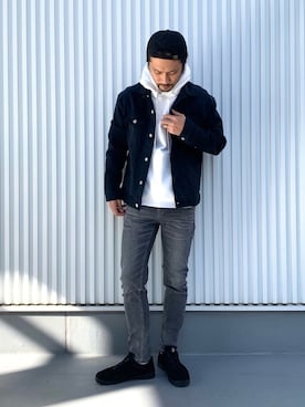 「BAYFLOW(BAYFLOW)」｜「アイテム（デニムジャケット）」を使った、NAKAJI_BFさん（メンズ・174cm）の冬コーディネート