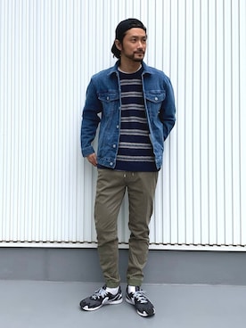 「BAYFLOW(BAYFLOW)」｜「アイテム（デニムジャケット）」を使った、NAKAJI_BFさん（メンズ・174cm）の冬コーディネート