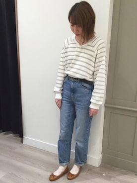 「E hyphen world gallery（イーハイフンワールドギャラリー）のアイテム」を使った、WAイオン京都桂川店さん（レディース・157cm）の春コーディネート